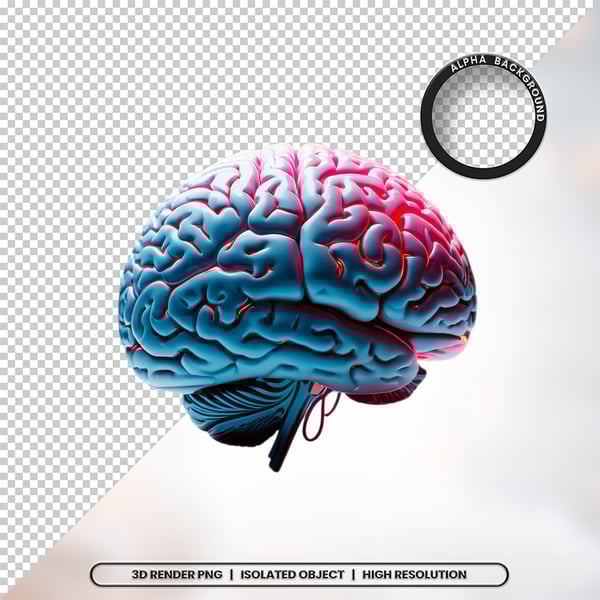 3D RENDER CÉREBRO NEUROCIÊNCIA ELEMENTO ÍCONE PSD PNG 12