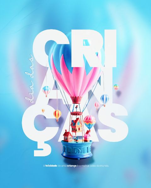 DIA DAS CRIANÇAS 12 DE OUTUBRO SOCIAL MEDIA PSD EDITÁVEL