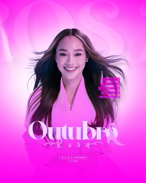 OUTUBRO ROSA MÊS DE CONSCIENTIZAÇÃO SOBRE O CÂNCER DE MAMA SOCIAL MEDIA FLYER PSD EDITÁVEL D1