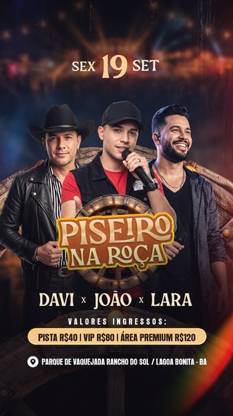 FLYER PISEIRO NA ROÇA STORIES PSD EDITÁVEL