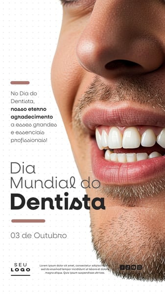 DIA MUNDIAL DO DENTISTA 03 DE OUTUBRO STORY SOCIAL MEDIA PSD EDITÁVEL 2