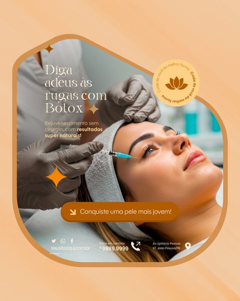 CLÍNICA ESTÉTICA CUIDADOS COM A BELEZA SOCIAL MEDIA EDITAVEL
