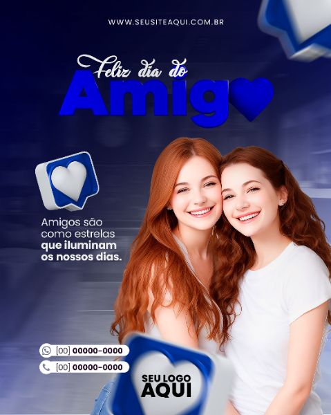 FEED VERTICAL - DIA DO AMIGO | SOCIAL MEDIA | PSD EDITÁVEL