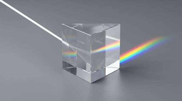PRISMA ÓPTICO CIÊNCIA REFRAÇÃO LUZ ESPECTRO 01