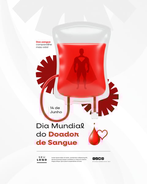 DIA MUNDIAL DO DOADOR DE SANGUE 14 DE JUNHO SOCIAL MEDIA POST FEED