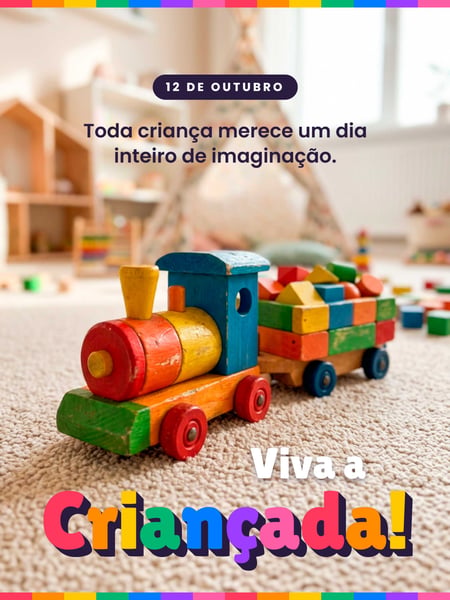 POST DIA DAS CRIANÇAS SOCIAL MEDIA 12 DE OUTUBRO PSD EDITÁVEL