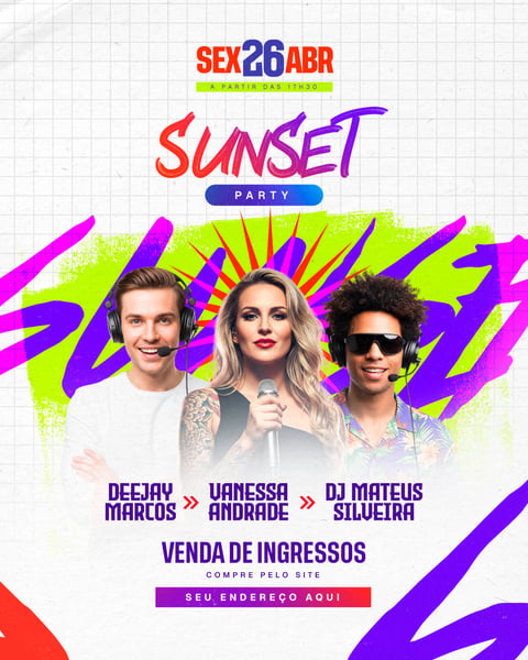 FLYER ARTISTAS E EVENTOS SUNSET PARTY
