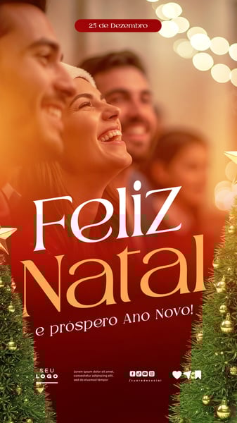 FELIZ NATAL E PRÓSPERO ANO NOVO 25 DE DEZEMBRO STORY SOCIAL MEDIA PSD EDITÁVEL 6