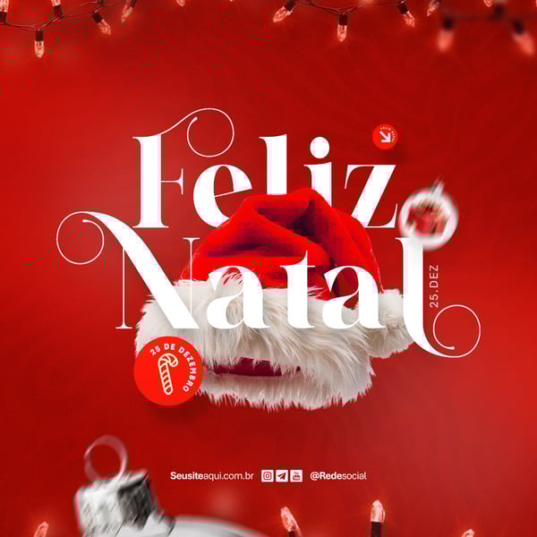 FELIZ NATAL 25 DE DEZEMBRO SOCIAL MEDIA PSD EDITÁVEL