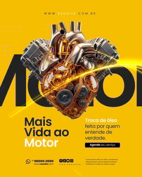 Troca de Óleo Oficina Mecânica Social Media PSD Editável 6