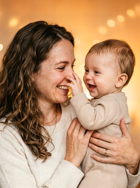 Mãe com seu filho bebê no colo 02