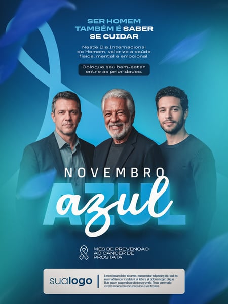 NOVEMBRO AZUL MÊS DE COMBATE AO CÂNCER DE PRÓSTATA SOCIAL MEDIA PSD EDITÁVEL 9