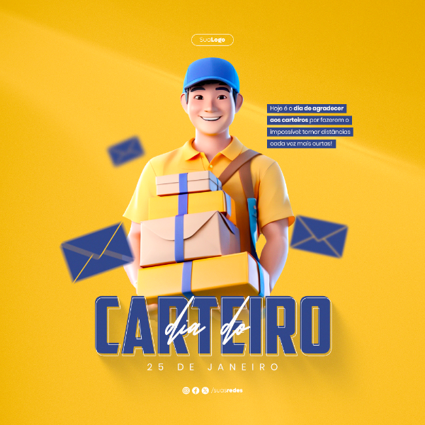 DIA DE AGRADECER AOS CARTEIROS 25 DE JANEIRO DIA DO CARTEIRO FEED SOCIAL MEDIA POST