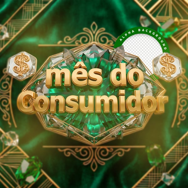 Selo 3D PARA COMPOSIÇÃO MÊS DO CONSUMIDOR