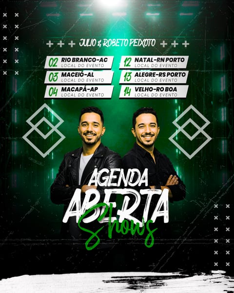 FLYER AGENDA DE SHOW EVENTO PSD EDITÁVEL FEED 8