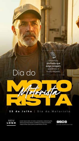 DIA DO MOTORISTA 25 DE JULHO SOCIAL MEDIA PSD EDITÁVEL STORY 5