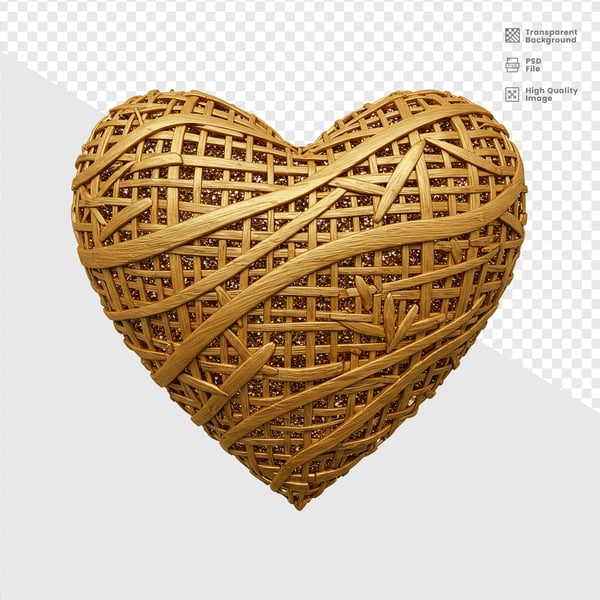 ELELEMENTO 3D DOURADO CORAÇÃO 4