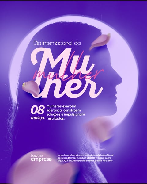 Dia Internacional da Mulher 08 de Março Social Media PSD Editável