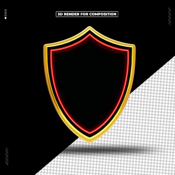 ESCUDO METÁLICO OBJETO 3D