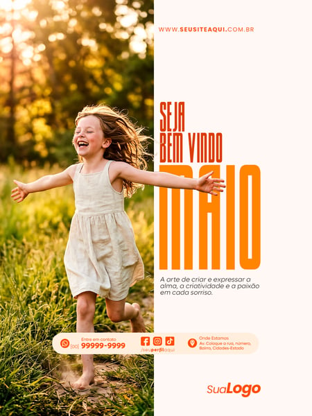 POST FEED BEM VINDO MAIO SOCIAL MEDIA PSD EDITÁVEL TEMPLATE 13