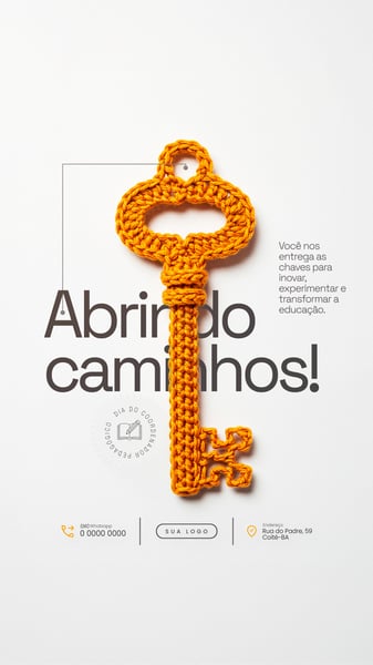 ABRINDO CAMINHOS DIA DO COORDENADOR PEDAGÓGICO SOCIAL MEDIA PSD EDITÁVEL