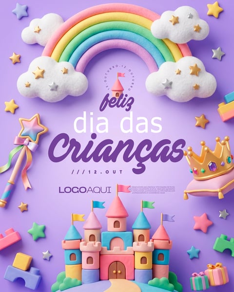 DIA DAS CRIANÇAS CASTELO MÁGICO SOCIAL MEDIA FLYER PSD EDITÁVEL