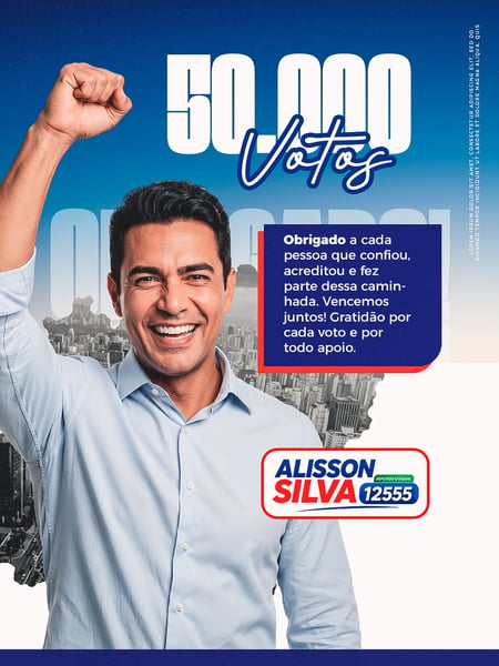 Arte Politica 2 Obrigado 50.000 Votos Psd Editável