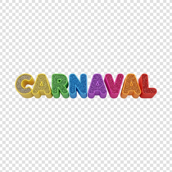 TEXTO COLORIDO ESTILIZADO PARA O CARNAVAL COM BRILHO 01