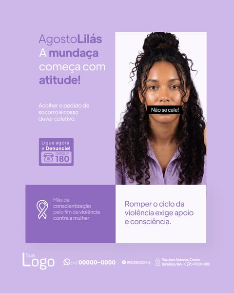 SOCIAL MEDIA CAMPANHA AGOSTO LILÁS PSD EDITÁVEL 3