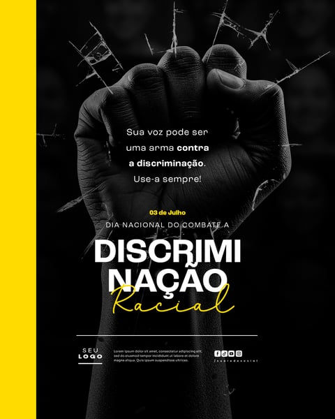 DIA NACIONAL DO COMBATE À DISCRIMINAÇÃO RACIAL 3 DE JULHO SOCIAL MEDIA FEED