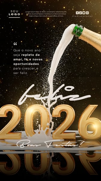 FELIZ ANO NOVO 2026 STORY SOCIAL MEDIA PSD EDITÁVEL 1