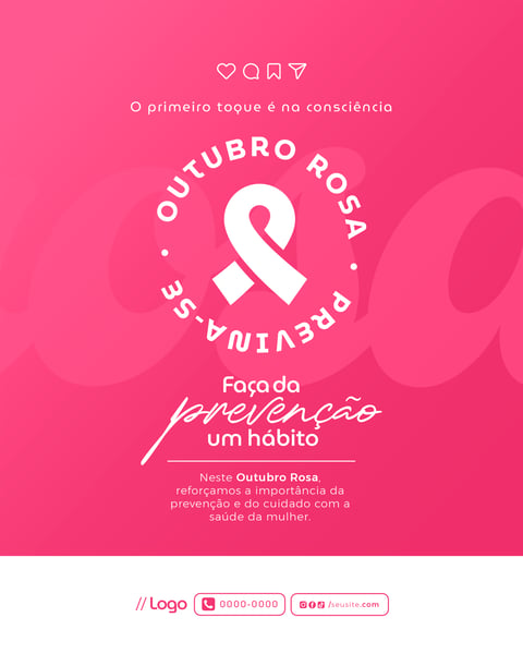 Postagem Social Media Campanha de Conscientização Contra o Câncer de Mama - Outubro Rosa