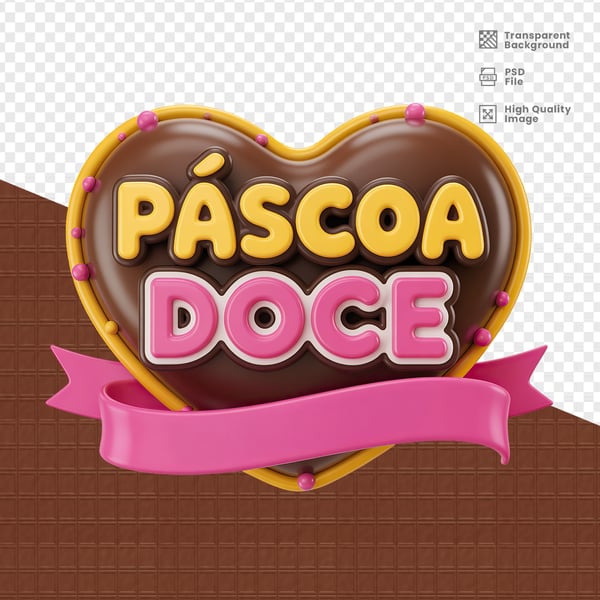 SELO 3D PARA PÁSCOA PSD EDITÁVEL