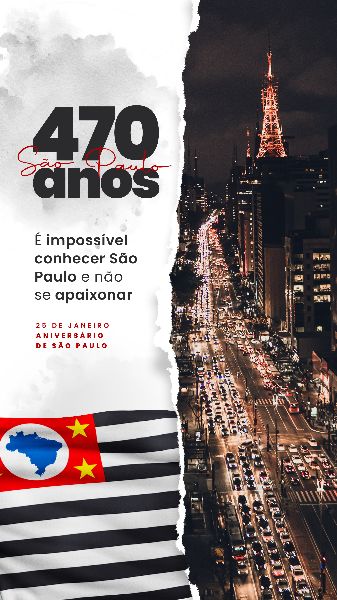 SOCIAL MEDIA ANIVERSÁRIO SÃO PAULO - PARABÉNS SAMPA