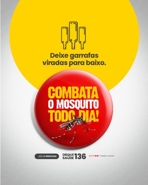SOCIAL MEDIA - COMBATA O MOSQUITO TODO DIA - GARRAFAS PARA BAIXO