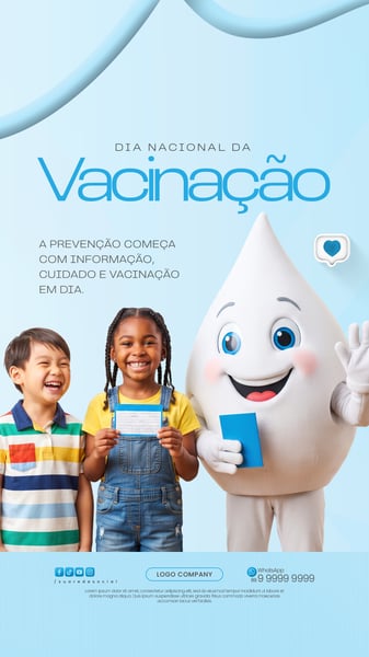 DIA NACIONAL DA VACINAÇÃO CAMPANHA DE SAÚDE SOCIAL MEDIA PSD EDITÁVEL 3 STORY