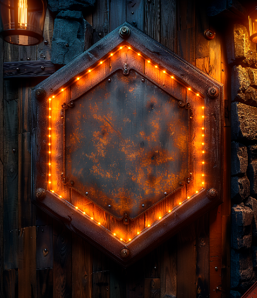 ESCUDO DE MADEIRA - COM FOGO