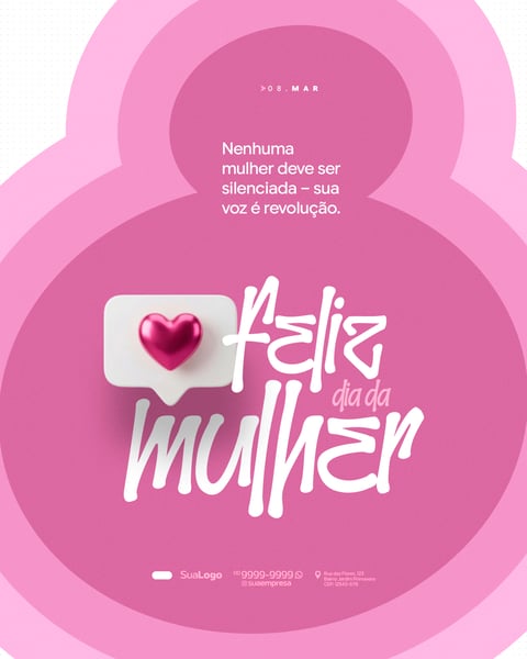 DIA INTERNACIONAL DA MULHER 08 DE MARÇO SOCIAL MEDIA PSD EDITÁVEL 8