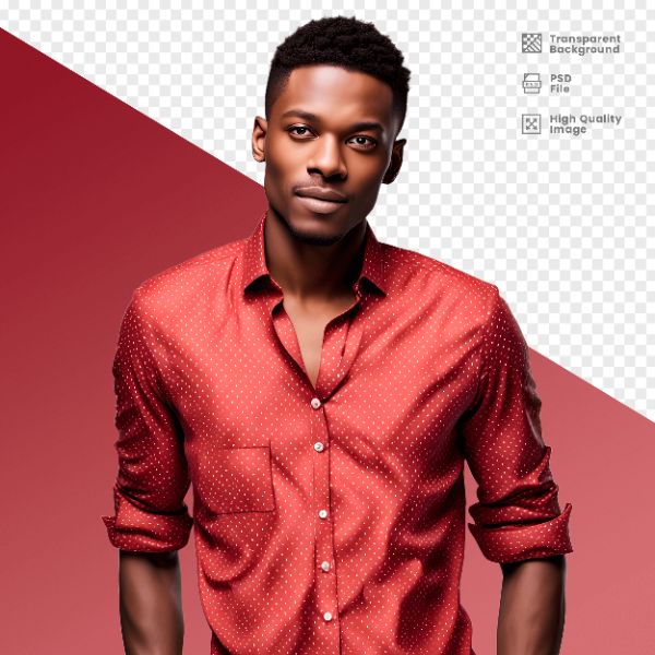 HOMEM COM CAMISA VERMELHA