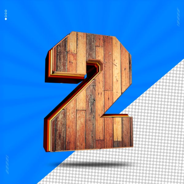 NÚMERO 3D MADEIRA PARA COMPOSIÇÃO