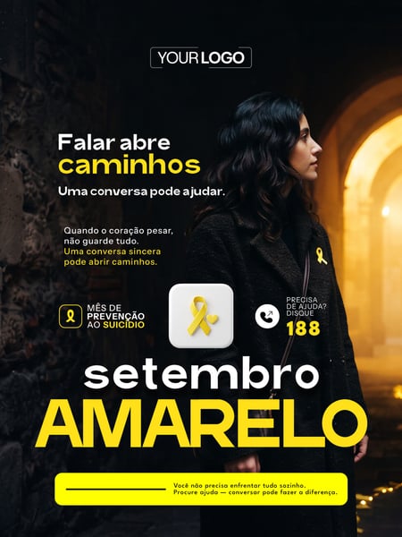 SETEMBRO AMARELO MÊS DE PREVENÇÃO AO SUICÍDIO SOCIAL MEDIA PSD EDITÁVEL 02