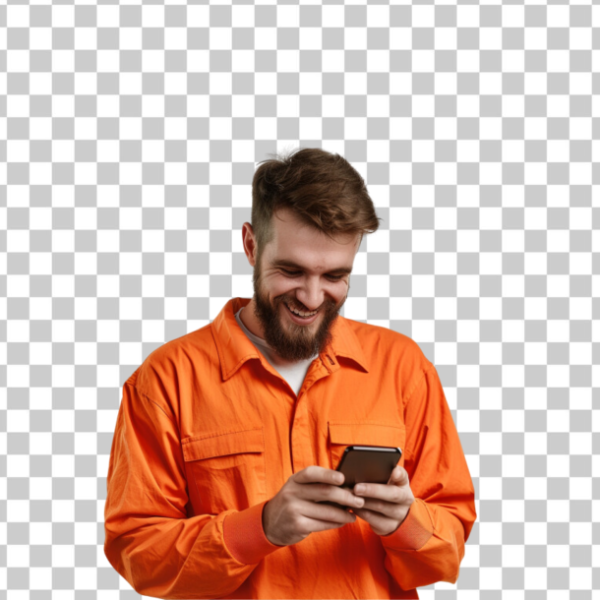 RAPAZ COM CELULAR NA MÃO