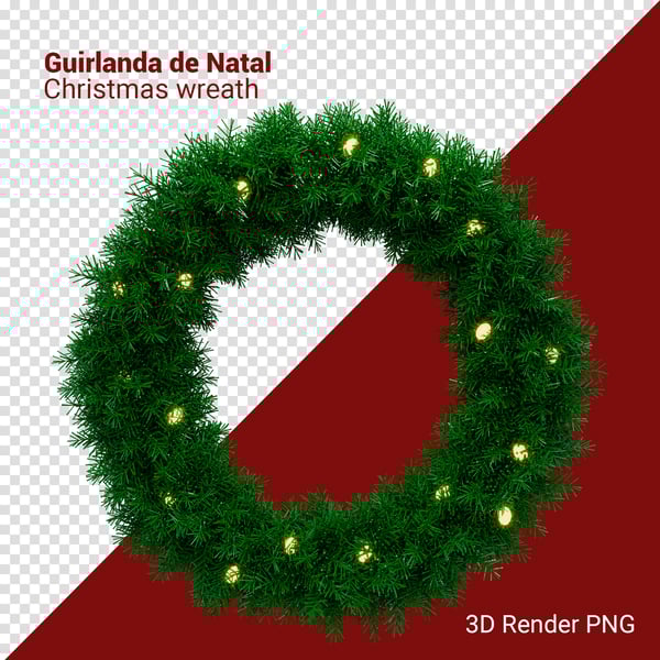 RMD GUIRLANDA DE NATAL 3D RENDER PNG PARA COMPOSIÇÃO (43)