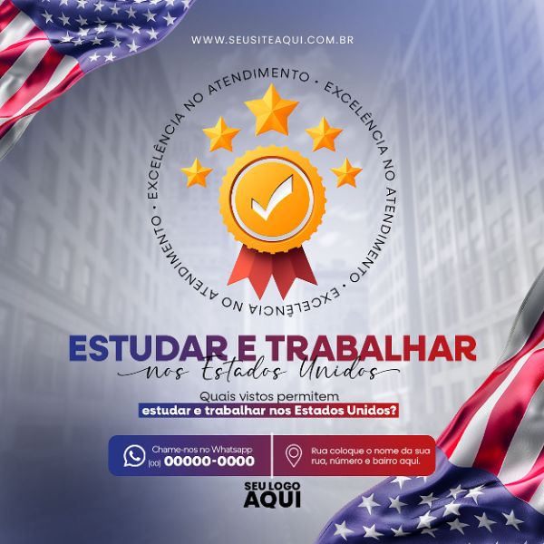 VISTO AMERICANO | INTERCÂMBIO | PSD EDITÁVEL