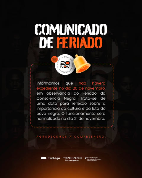 COMUNICADO DIA DA CONSCIÊNCIA NEGRA 20 DE NOVEMBRO SOCIAL MEDIA PSD EDITÁVEL (2)