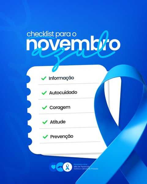 Novembro Azul Mês de Combate ao Câncer de Próstata Social Media PSD Editável