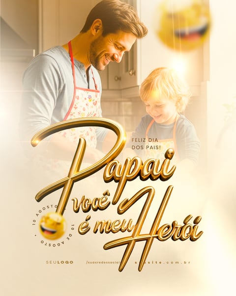 DIA DOS PAIS 10 DE AGOSTO SOCIAL MEDIA PSD EDITÁVEL 5