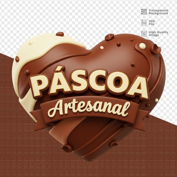 SELO 3D PARA PÁSCOA PSD EDITÁVEL