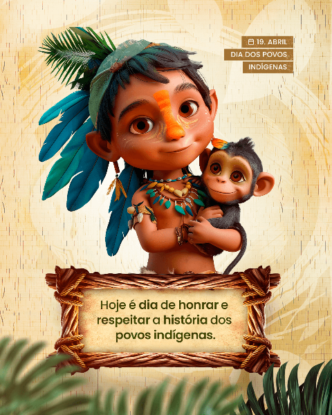 DIA DOS POVOS INDÍGENAS - DIA DO ÍNDIO - SOCIAL MEDIA