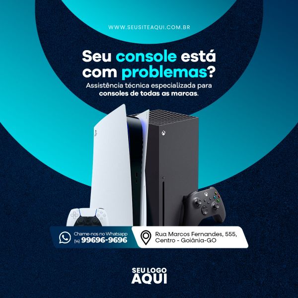 ASSISTÊNCIA TÉCNICA CELULAR E CONSOLES - MANUTENÇÃO, CONCERTO - PSD EDITÁVEL